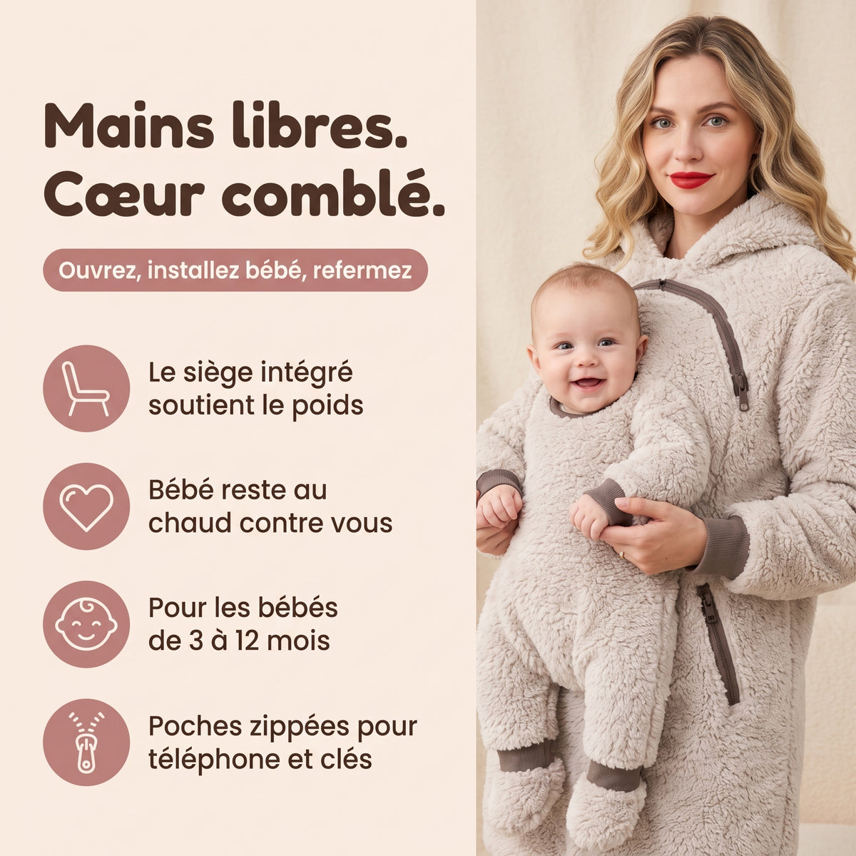 Sweat Porte-Bébé Mains Libres